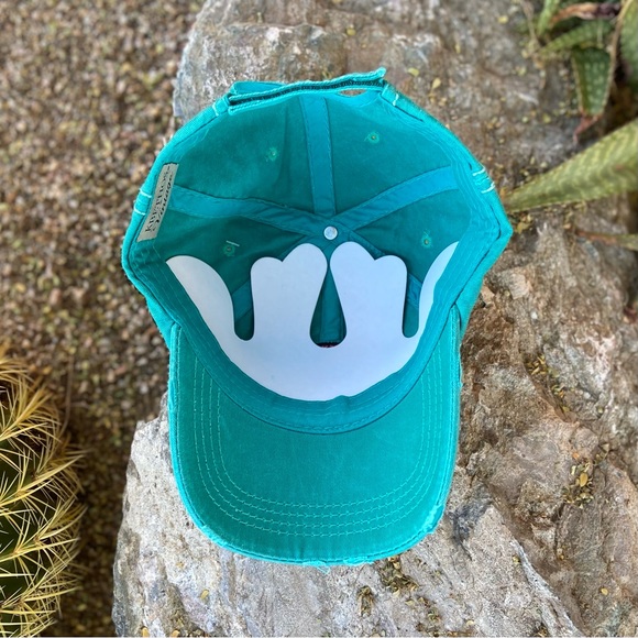 SUGAR SKULL ⭐️NWT DISTRESSED HAT in Turquoise - Picture 4 of 6